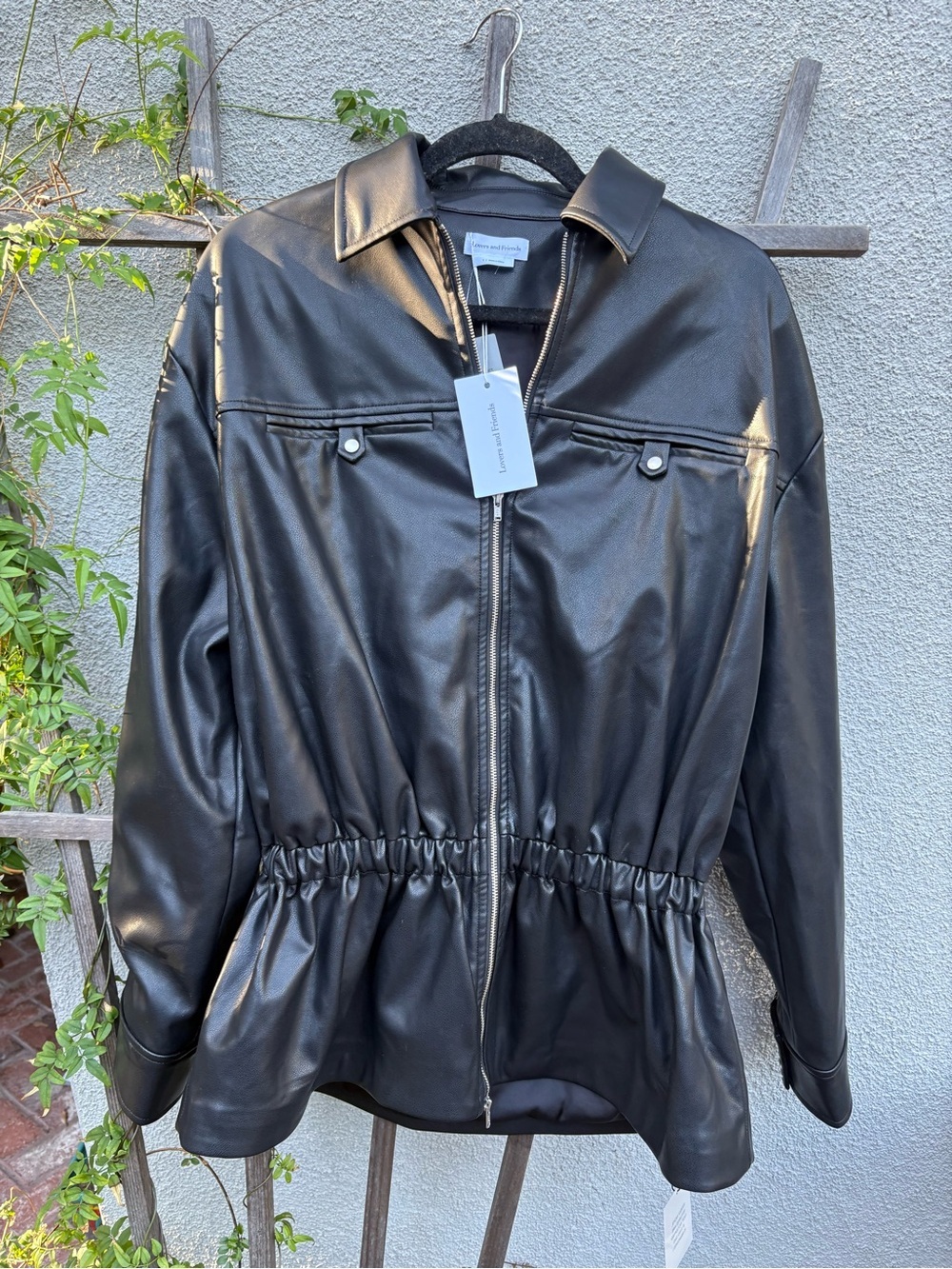 Lovers + Friends Greta Faux Leather Jacket in Black New with Tags! - Picture 5 of 11